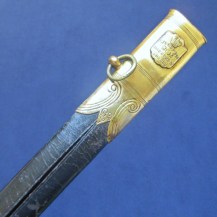 British Victorian 1846 Pattern Naval Warrant Officers Sword, Rare Black Grip with Lion Pommel 13